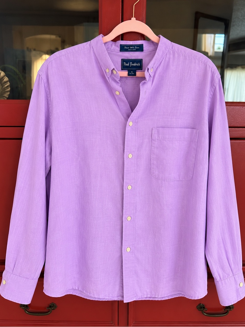 Paul Fredrick Lavender Button-Down Casual Shirt